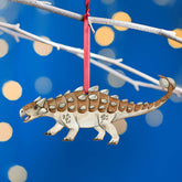 Wooden Ankylosaurus Dinosaur Christmas Tree Decoration